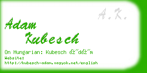 adam kubesch business card